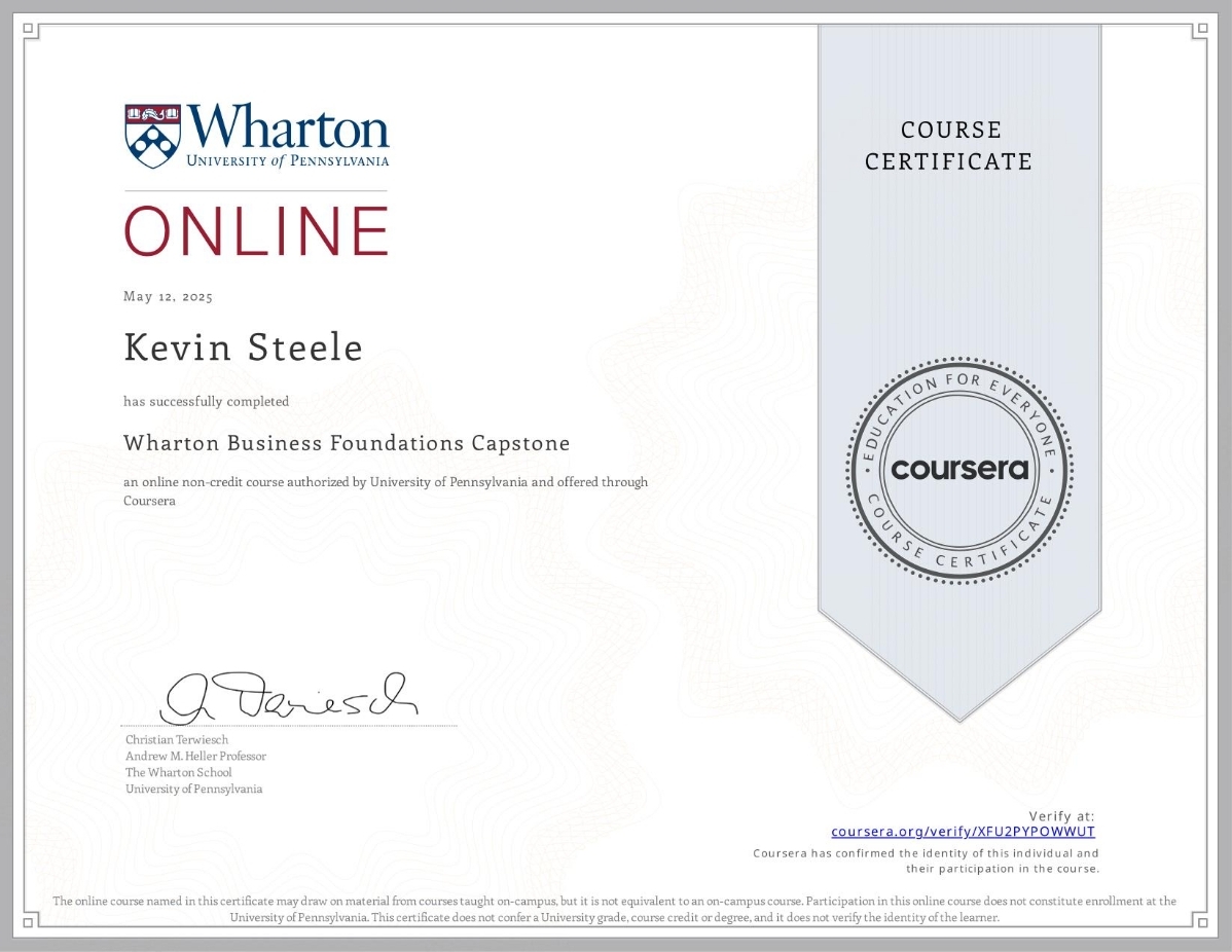 Wharton Business Foundations Capstone